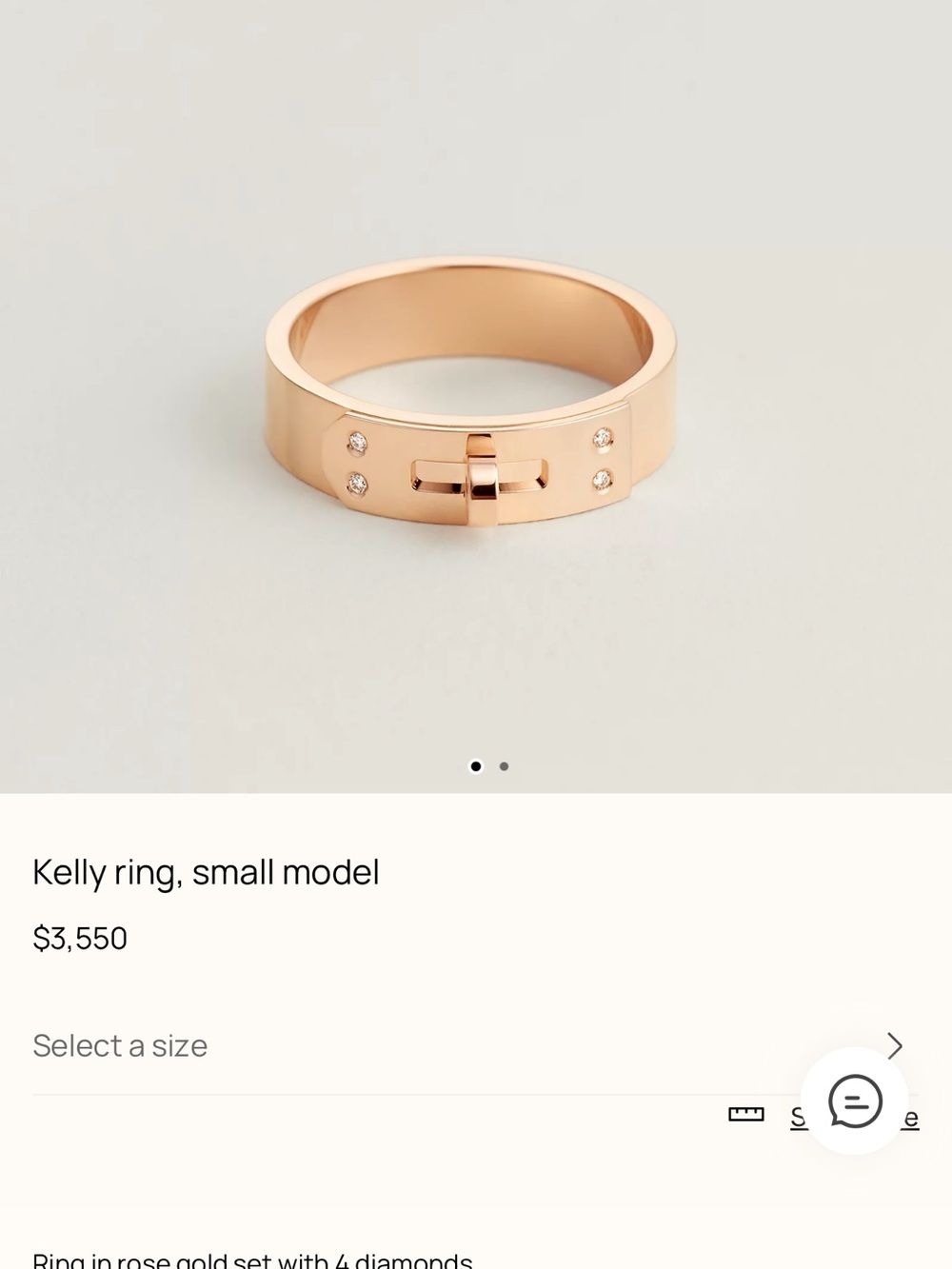 Kelly Rose Gold Ring with Diamonds size 50